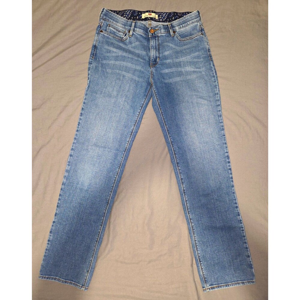 Levis 525 Womens Straight Leg Jeans Size 12M W34 L31 Medium Wash Stretch Paisley